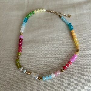 New multi stone stackable necklace